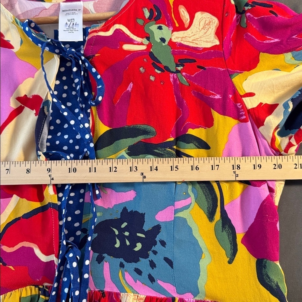 Michele P romantic Multicolor Abstract Dress size XL - Picture 4 of 6